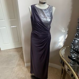 adrianna papell collection slit dress sequin
